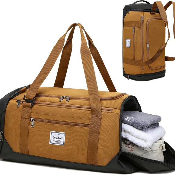 Gym Bags for Men, 40L Medium Sports Travel Duffel Bag with Shoe Compartment & We